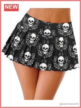 Pleated Mini Skirt High Waist Stretch A-Line Casual Cosplay Cheer